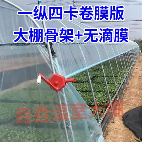 温室蔬菜种植大棚钢管骨架钢架拱形简易大棚养殖大棚拱杆一整套 【一纵四卡】配种植无滴膜两侧通风】 长宽高 定制弯管间距1米